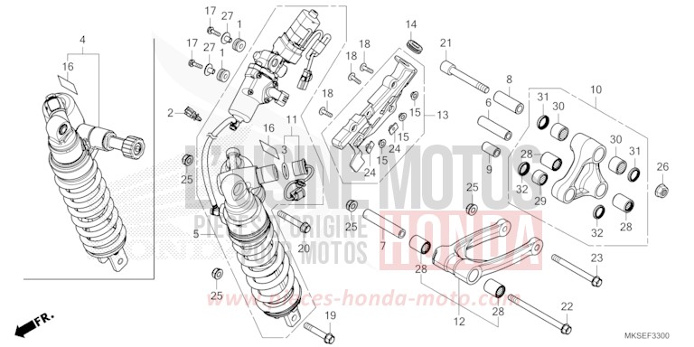 COUSSIN ARRIERE de Africa Twin Méca DARKNESS BLACK METALLIC (NH463) de 2021